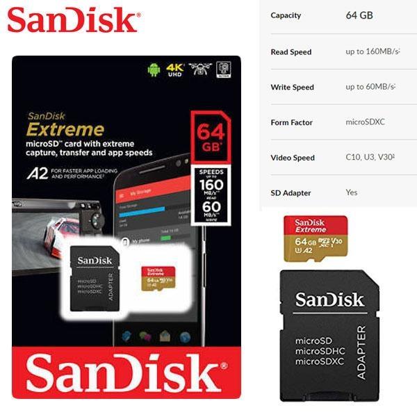 MICRO-SD 32GB-64GB EXTREM 160MB/S SASI E LIMITUAR 